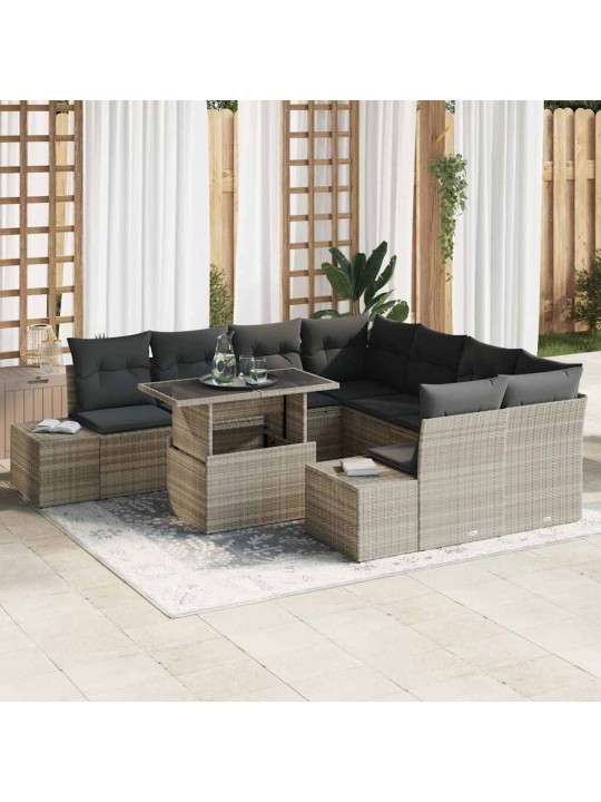 Aia diivanikomplekt padjaga 9 tk helehall 100 x 55 x 73 cm