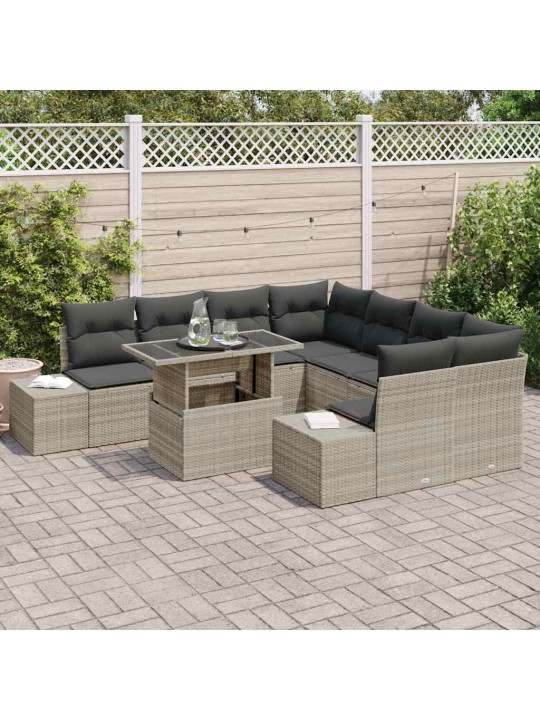 Aia diivanikomplekt padjaga 9 tk helehall 100 x 55 x 73 cm