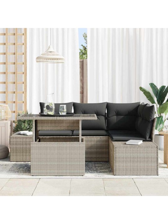 Aia diivanikomplekt padjaga 5 tk helehall 100 x 55 x 73 cm