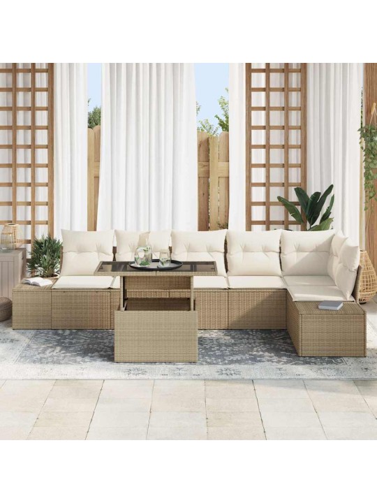 Aia diivanikomplekt 7 tk beež ja kreemjas 100 x 55 x 73 cm