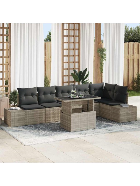 Aia diivanikomplekt padjaga 7 tk helehall 100 x 55 x 73 cm