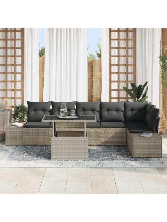 Aia diivanikomplekt padjaga 7 tk helehall 100 x 55 x 73 cm