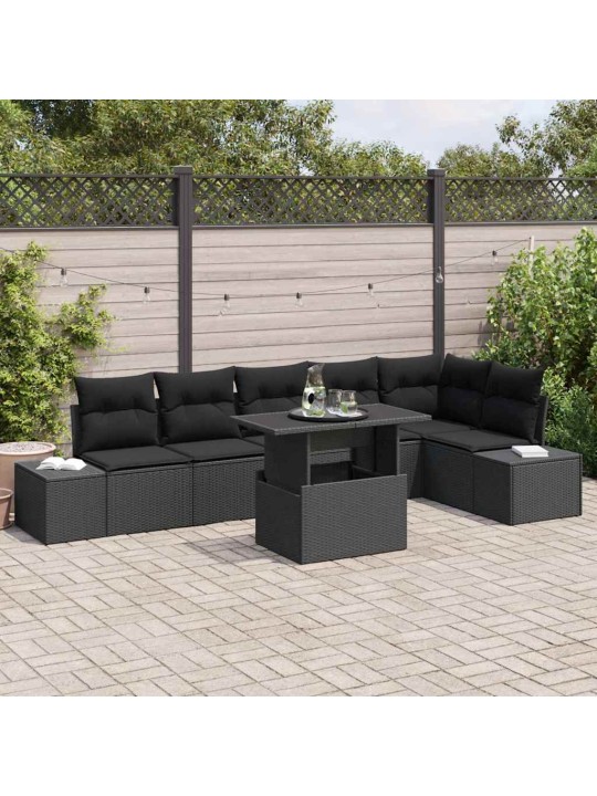 Aia diivanikomplekt padjaga 7 tk must 100 x 55 x 73 cm