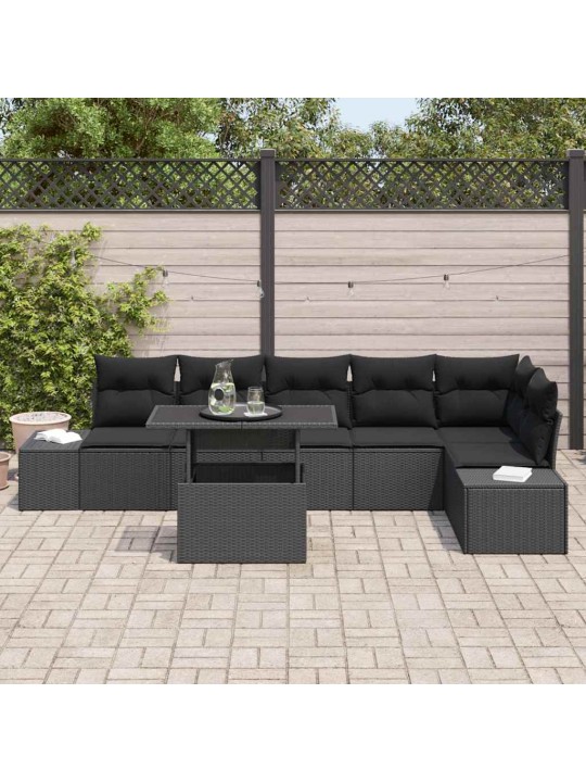 Aia diivanikomplekt padjaga 7 tk must 100 x 55 x 73 cm