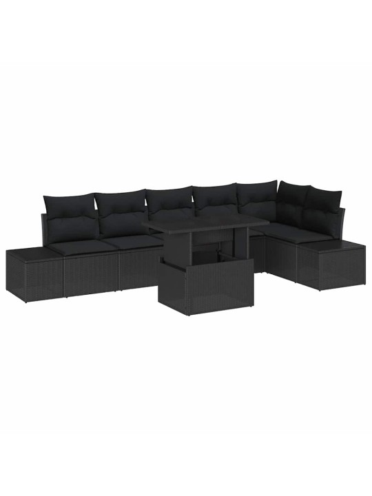 Aia diivanikomplekt padjaga 7 tk must 100 x 55 x 73 cm