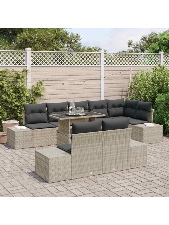 Aia diivanikomplekt padjaga 9 tk helehall 100 x 55 x 73 cm
