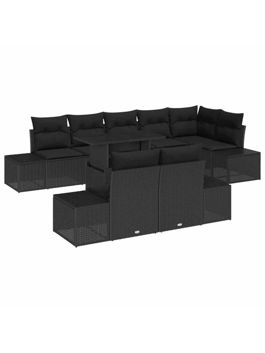 Aia diivanikomplekt padjaga 9 tk must 100 x 55 x 73 cm