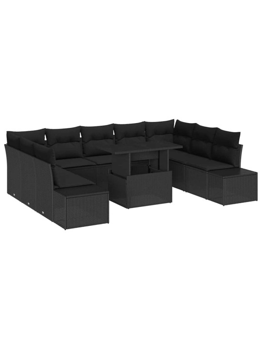 Aia diivanikomplekt padjaga 10 tk must 100 x 55 x 73 cm