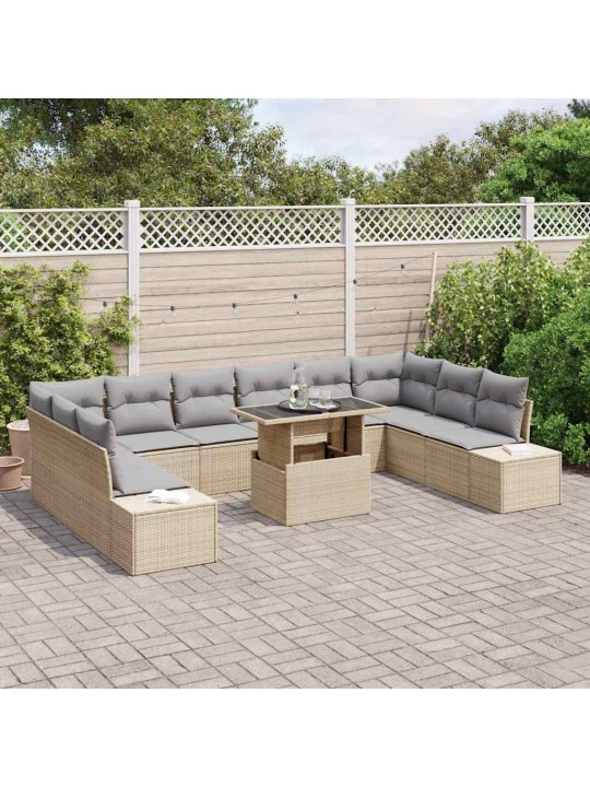 Aia diivanikomplekt 11 tk beež ja helehall 100 x 55 x 73 cm