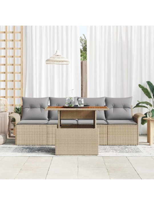 Aia diivanikomplekt 5 tk beež ja helehall 100 x 55 x 73 cm