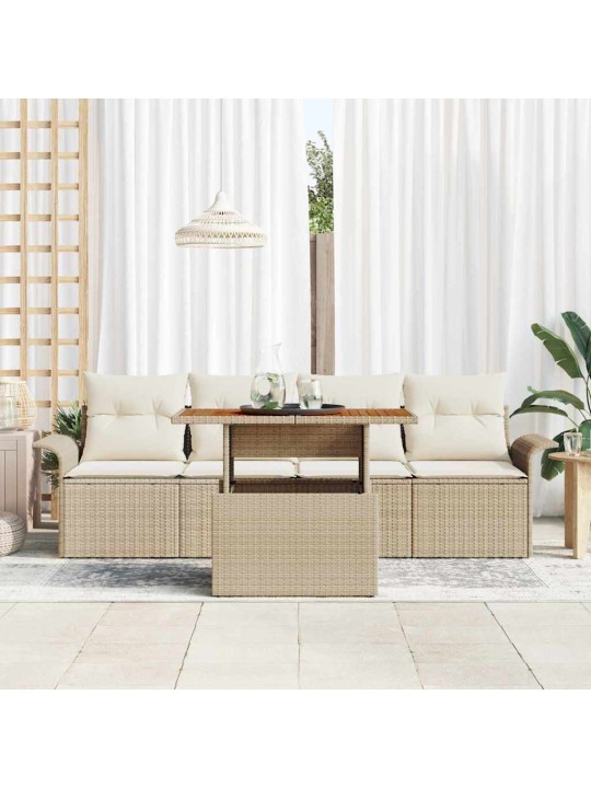 Aia diivanikomplekt 5 tk beež ja kreemjas 100 x 55 x 73 cm