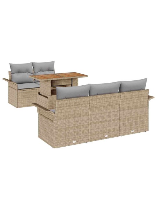 Aia diivanikomplekt 6 tk beež ja helehall 100 x 55 x 73 cm