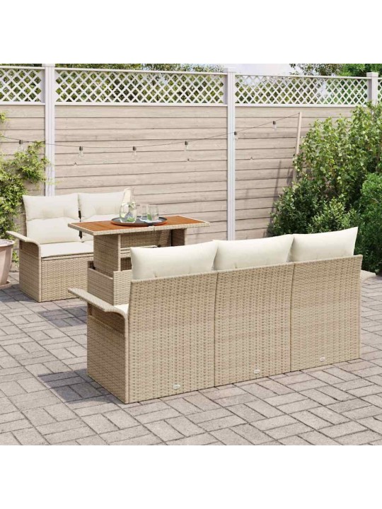 Aia diivanikomplekt 6 tk beež ja kreemjas 100 x 55 x 73 cm