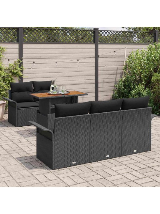 Aia diivanikomplekt padjaga 6 tk must 100 x 55 x 73 cm