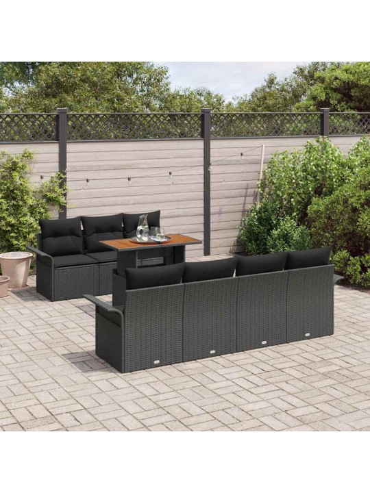 Aia diivanikomplekt padjaga 8 tk must 100 x 55 x 73 cm
