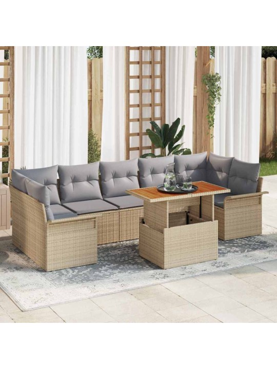 Aia diivanikomplekt 8 tk beež ja helehall 100 x 55 x 73 cm