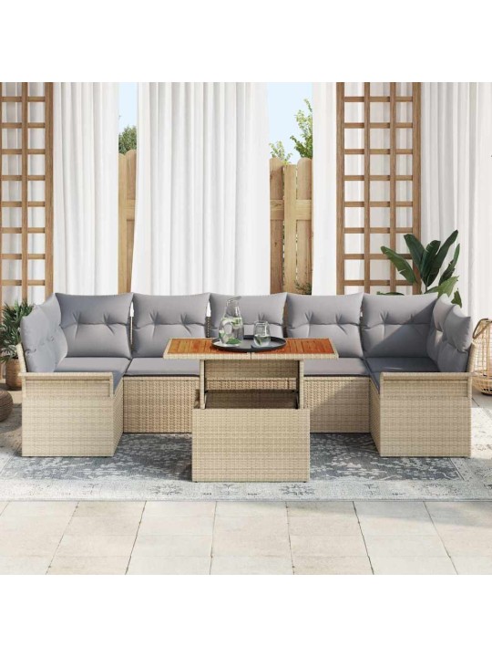 Aia diivanikomplekt 8 tk beež ja helehall 100 x 55 x 73 cm