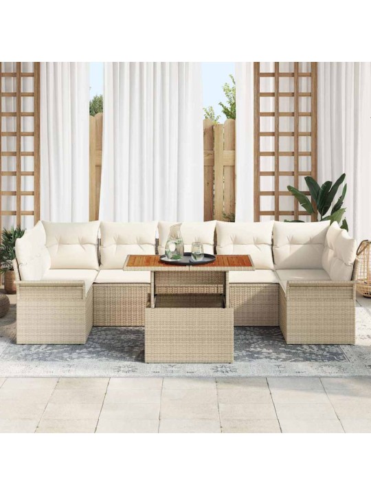 Aia diivanikomplekt 8 tk beež ja kreemjas 100 x 55 x 73 cm