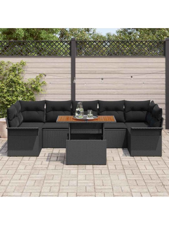 Aia diivanikomplekt padjaga 8 tk must 100 x 55 x 73 cm