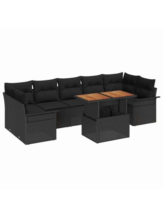 Aia diivanikomplekt padjaga 8 tk must 100 x 55 x 73 cm