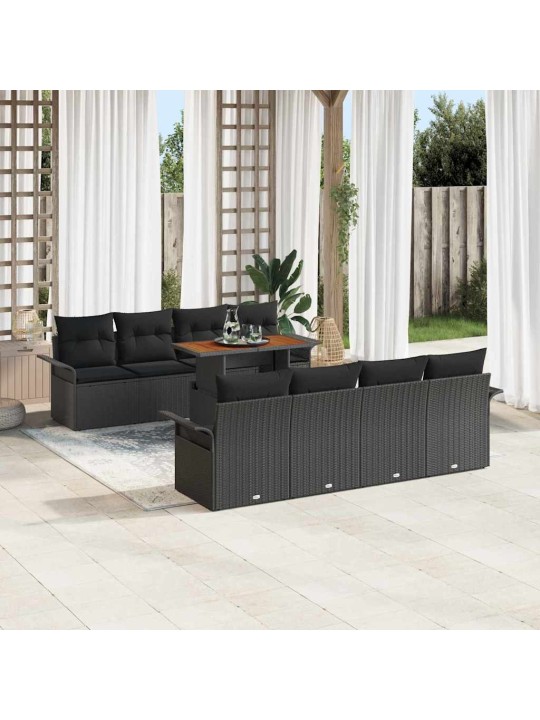 Aia diivanikomplekt padjaga 7 tk must 100 x 55 x 73 cm