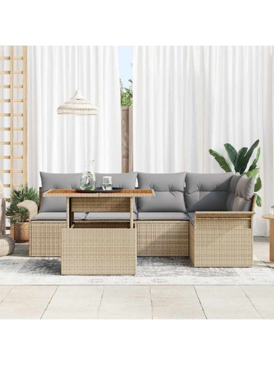 Aia diivanikomplekt 6 tk beež ja helehall 100 x 55 x 73 cm