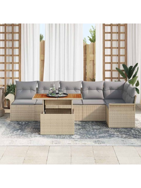 Aia diivanikomplekt 7 tk beež ja helehall 100 x 55 x 73 cm