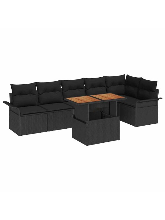 Aia diivanikomplekt padjaga 7 tk must 100 x 55 x 73 cm