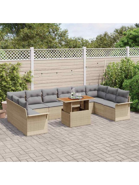 Aia diivanikomplekt 11 tk beež ja helehall 100 x 55 x 73 cm
