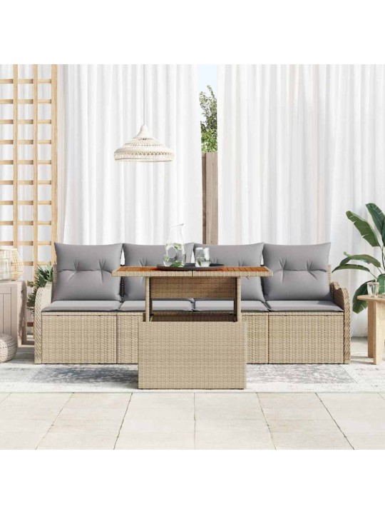 Aia diivanikomplekt 5 tk beež ja helehall 100 x 55 x 73 cm
