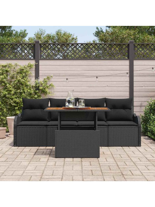 Aia diivanikomplekt padjaga 5 tk must 100 x 55 x 73 cm