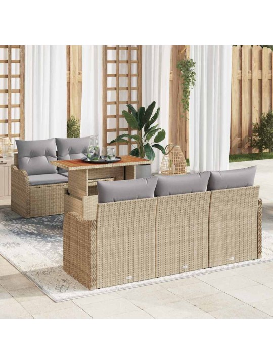 Aia diivanikomplekt 6 tk beež ja helehall 100 x 55 x 73 cm