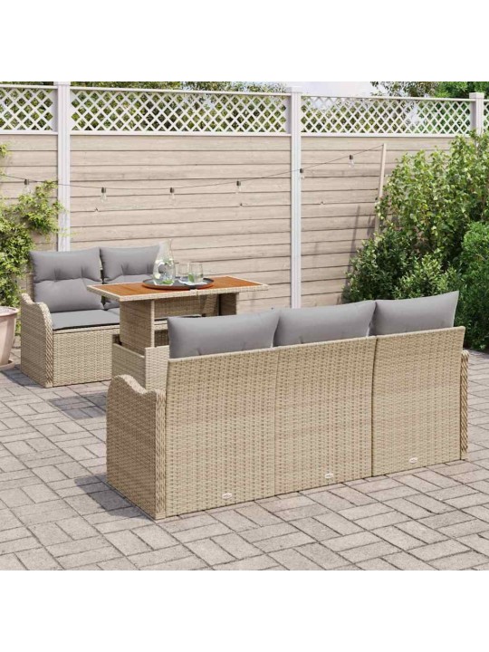 Aia diivanikomplekt 6 tk beež ja helehall 100 x 55 x 73 cm