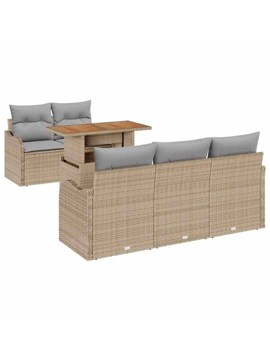 Aia diivanikomplekt 6 tk beež ja helehall 100 x 55 x 73 cm