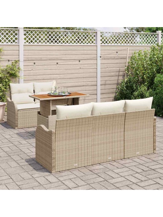 Aia diivanikomplekt 6 tk beež ja kreemjas 100 x 55 x 73 cm