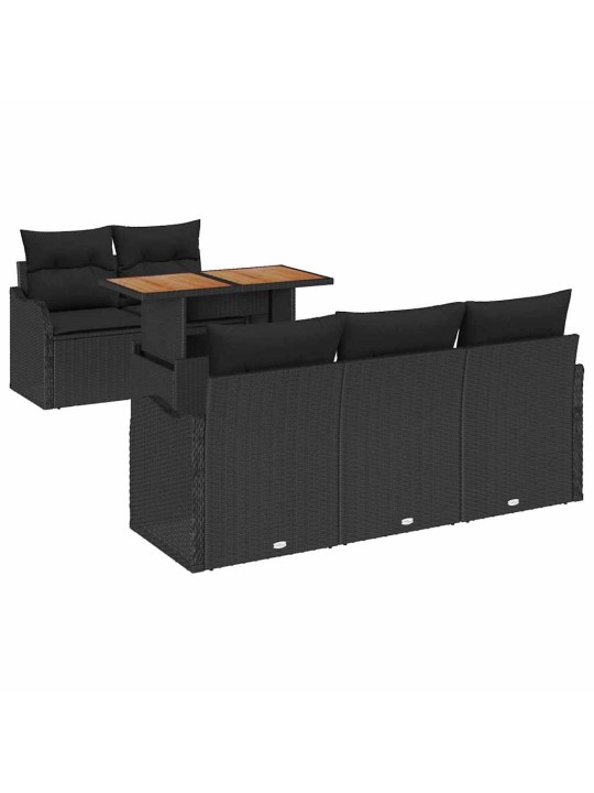 Aia diivanikomplekt padjaga 6 tk must 100 x 55 x 73 cm