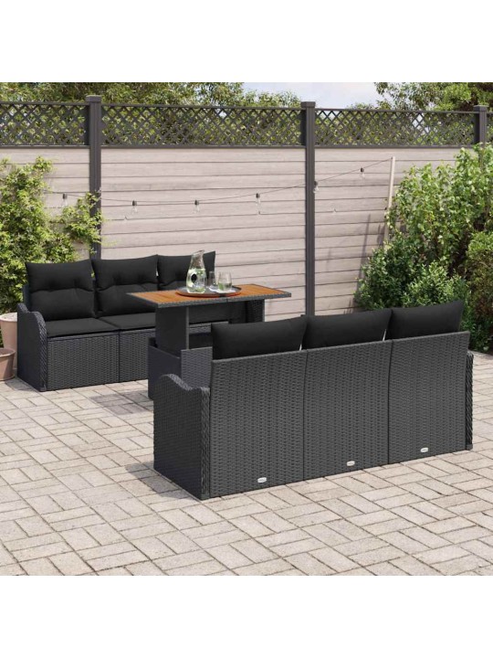Aia diivanikomplekt padjaga 7 tk must 100 x 55 x 73 cm