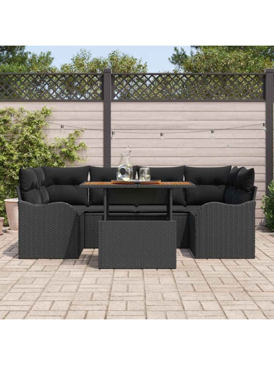 Aia diivanikomplekt padjaga 7 tk must 100 x 55 x 73 cm