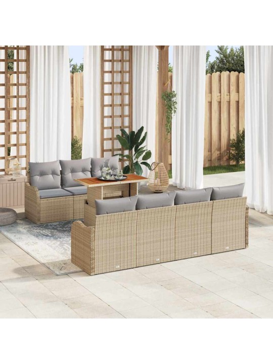 Aia diivanikomplekt 8 tk beež ja helehall 100 x 55 x 73 cm