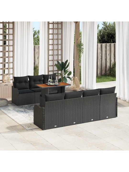 Aia diivanikomplekt padjaga 8 tk must 100 x 55 x 73 cm