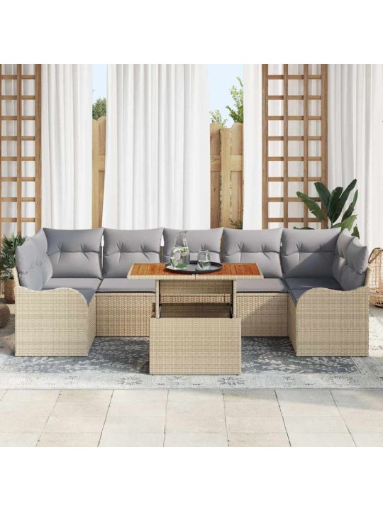 Aia diivanikomplekt 8 tk beež ja helehall 100 x 55 x 73 cm
