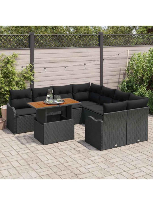 Aia diivanikomplekt padjaga 7 tk must 100 x 55 x 73 cm
