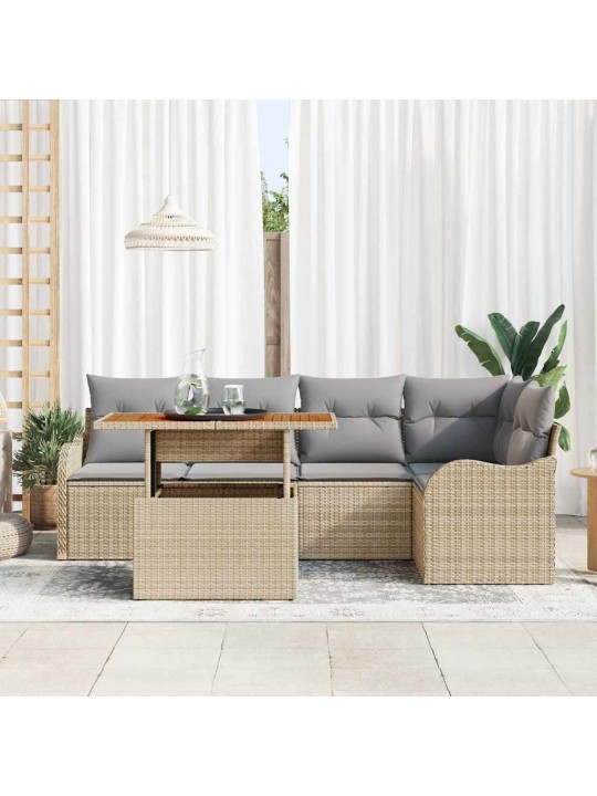 Aia diivanikomplekt 6 tk beež ja helehall 100 x 55 x 73 cm