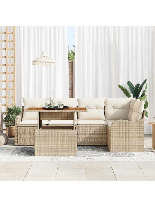 Aia diivanikomplekt 6 tk beež ja kreemjas 100 x 55 x 73 cm