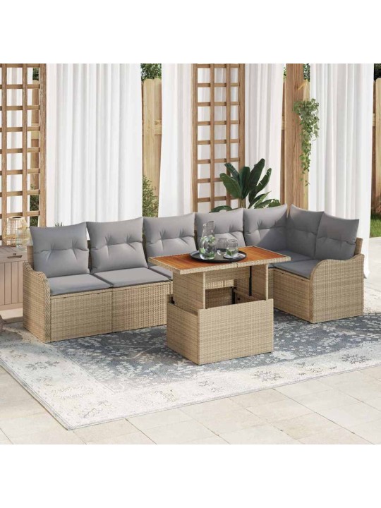 Aia diivanikomplekt 7 tk beež ja helehall 100 x 55 x 73 cm