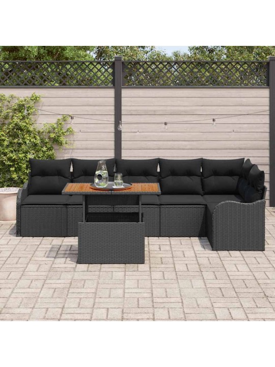 Aia diivanikomplekt padjaga 7 tk must 100 x 55 x 73 cm