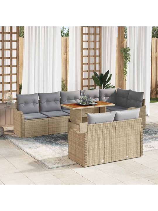 Aia diivanikomplekt 9 tk beež ja helehall 100 x 55 x 73 cm