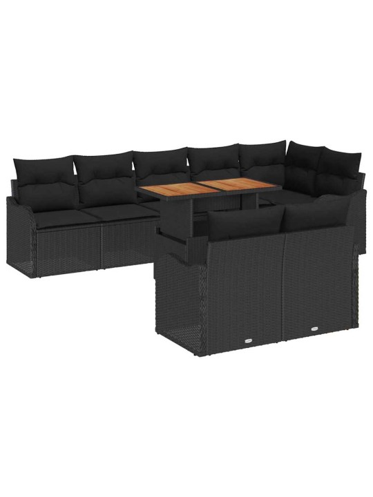 Aia diivanikomplekt padjaga 9 tk must 100 x 55 x 73 cm