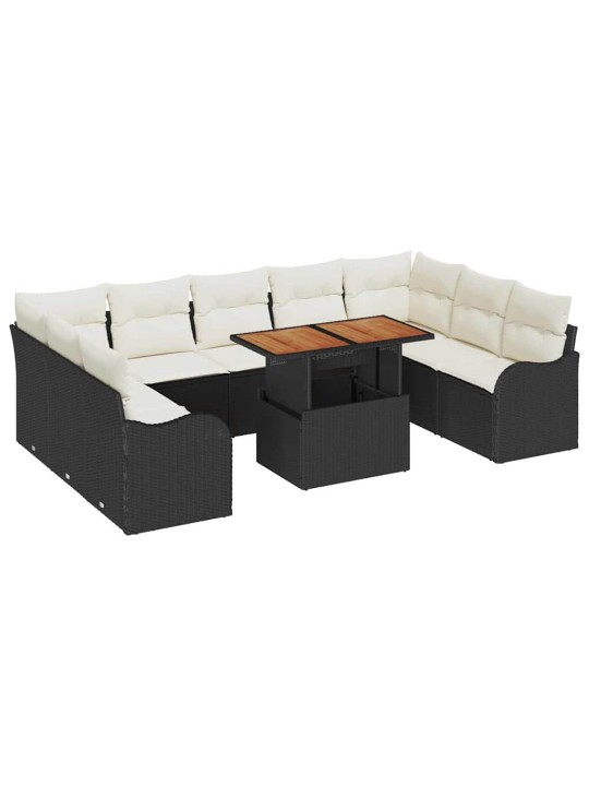 Aia diivanikomplekt 10 tk must ja kreemjas 100 x 55 x 73 cm