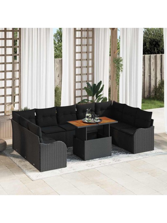 Aia diivanikomplekt padjaga 10 tk must 100 x 55 x 73 cm